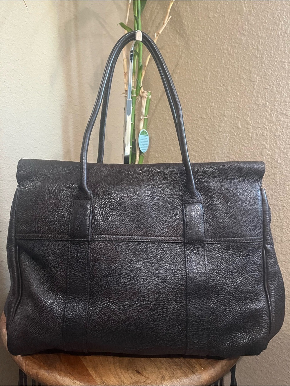 MULBERRY ESPRESSO NATURAL GRAIN LEATHER BAYSWATER - Picture 2 of 14
